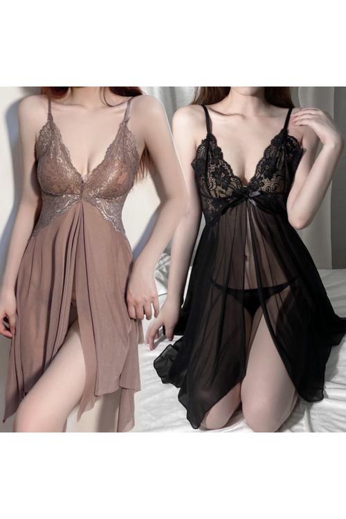 لانجري شبك مثيرة | فساتين نوم مثير شفاف من الدانتيل والشبك للإغراء (للنساء)